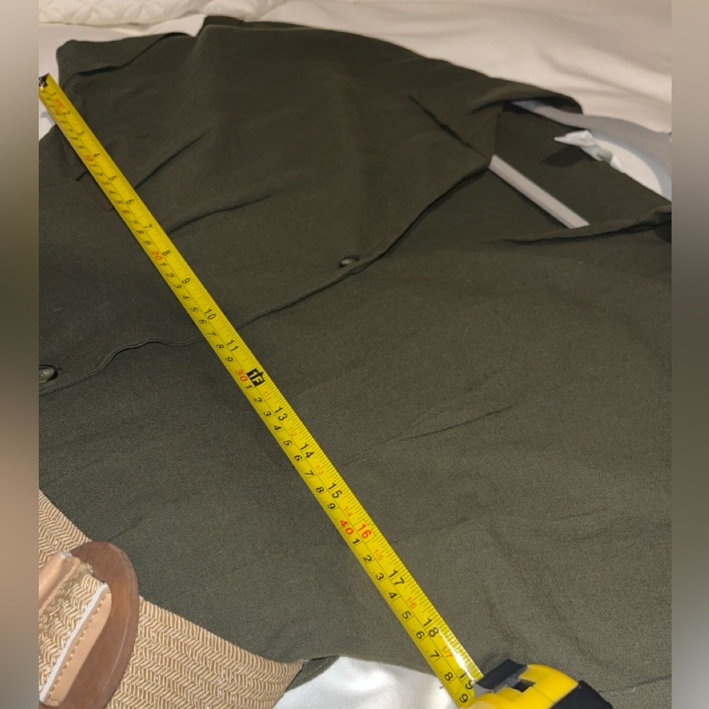 H&M Olive Green Button-Front Shirt Dress with Woven Belt - Picture 11 of 13